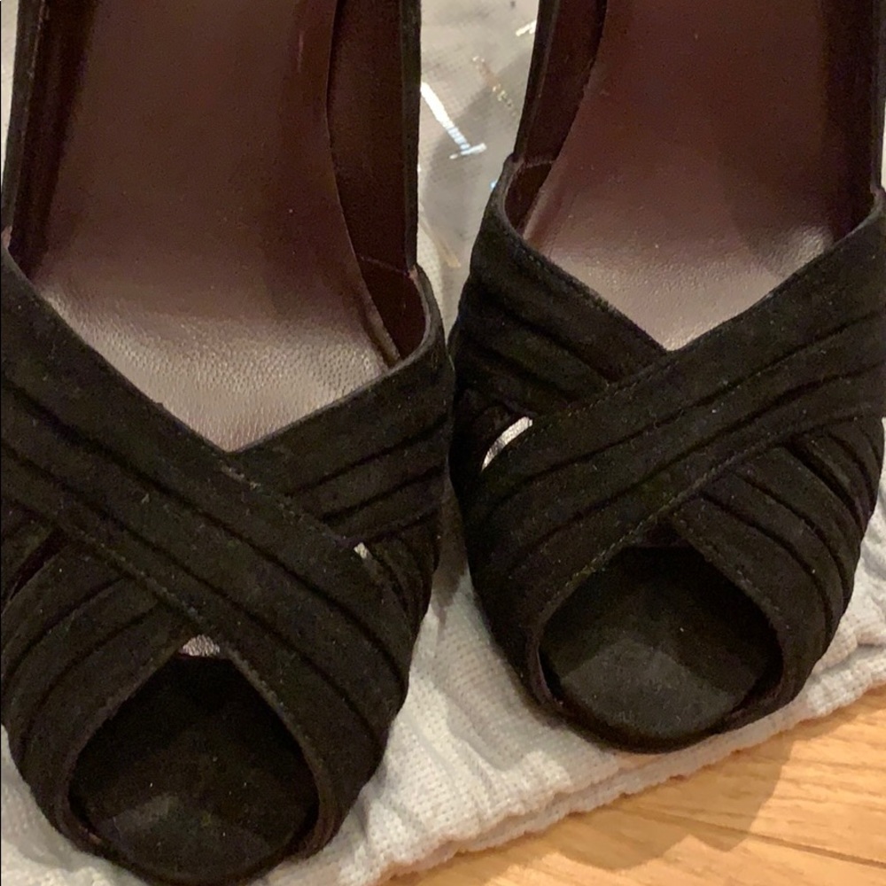 Stuart Weitzman Velvet Peep Toe Pumps - Picture 8 of 8